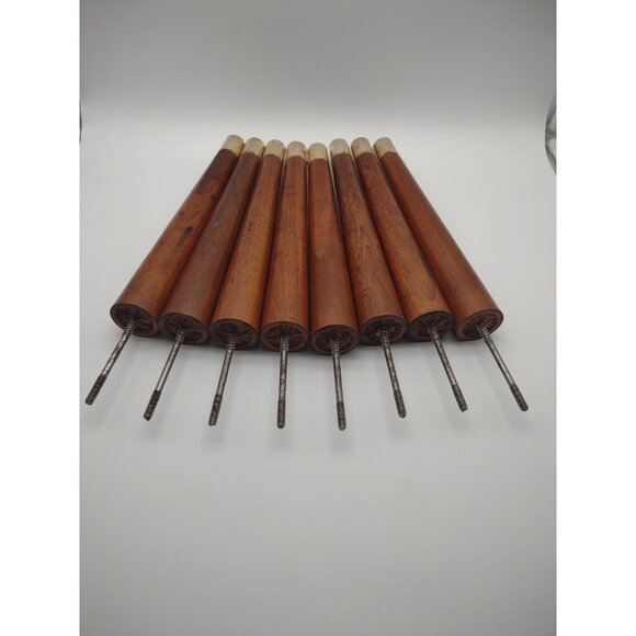 Vintage Set of 8 Mid Century Modern 11.75" Wood Tapered Coffee Table Legs, READ - Picture 5 of 17